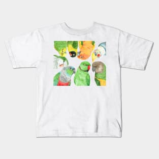 Special medium parrots watercolor painting party Kids T-Shirt